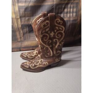 Tony Lama Earth Santa Fe Snip Toe Western Boots Womens 5 B